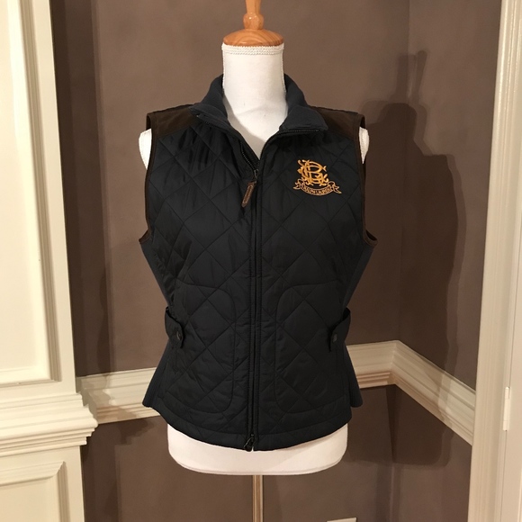 ralph lauren quilted suede vest